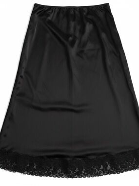 Black sheer maxi slip skirt